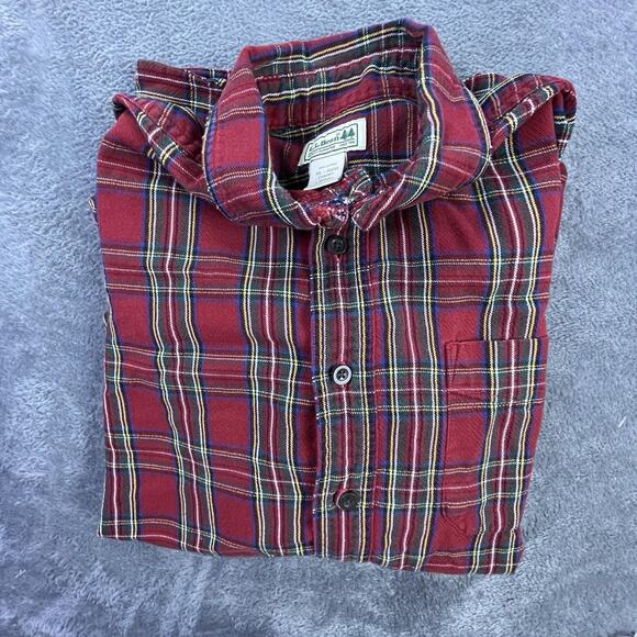Vintage L.L. Bean Well Worn Red Plaid Flannel Shirt Mens XL Regular 100% Cotton - Picture 10 of 11